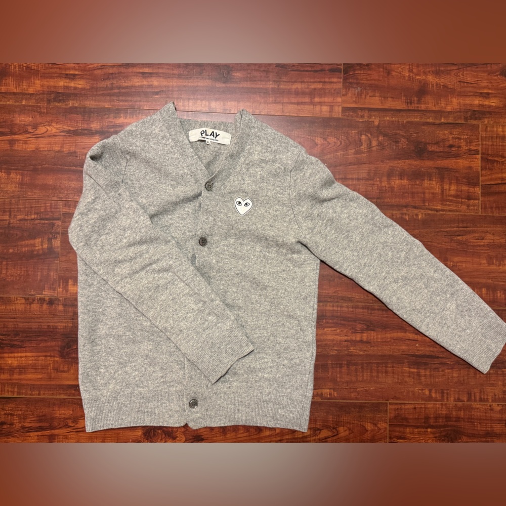comme des garcons grey cardigan